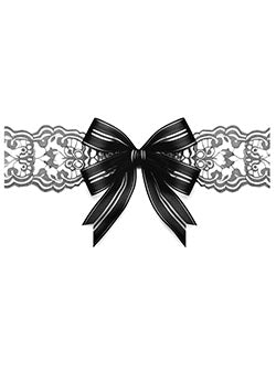 Tattoo template of a black lace band with an elegant bow