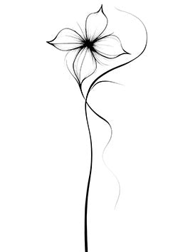 Tattoo template of a minimalist stylized blackwork flower