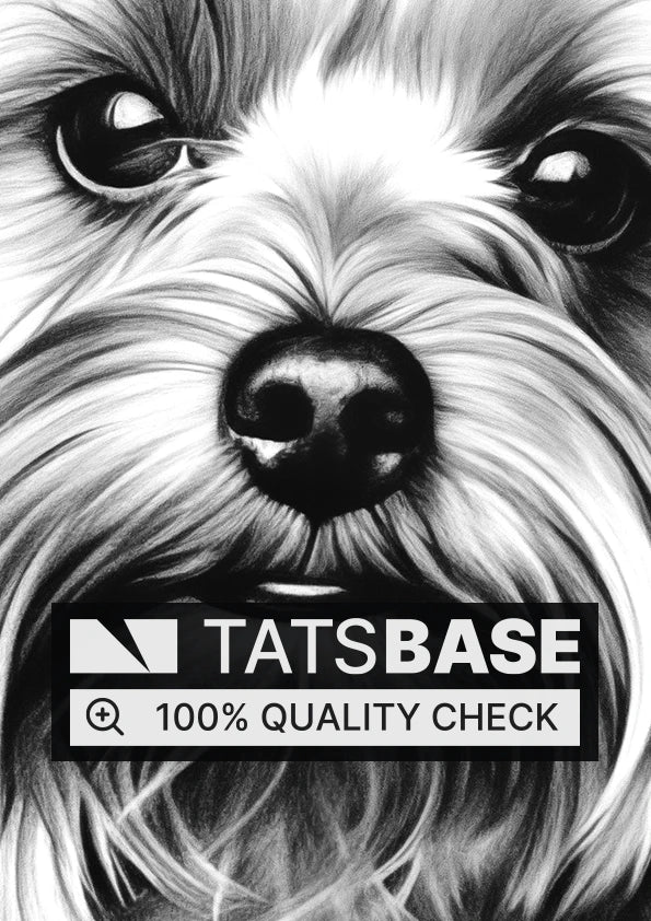 Tattoo template of a lifelike Yorkshire Terrier dog evoking loyalty and affection