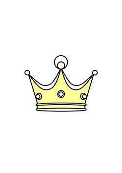 Tattoo template of a simple crown with a central orb