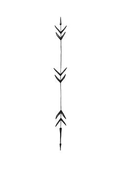 Tattoo template of a minimalist symmetrical arrow design