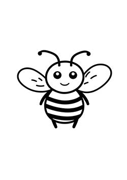 Tattoo template of a cartoon bee with a smile