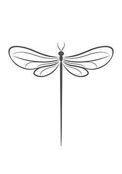 Tattoo template of a delicate dragonfly with detailed wings