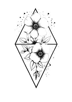 Tattoo template of a geometric flower design