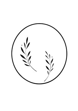 Tattoo template of leaves within a circle