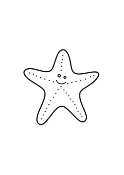 Tattoo template of a smiling starfish with a simplistic design