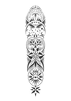 Tattoo template of a symmetrical floral mandala design