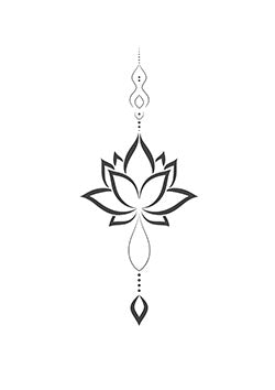 Tattoo template of a symmetric lotus with dot work