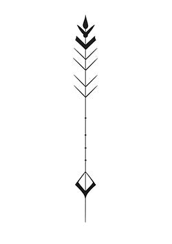 Tattoo template of a stylized geometric arrow design