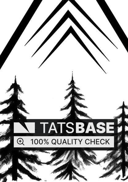 Tattoo template of a serene pine forest within a triangle