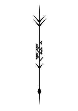 Tattoo template of a stylized Nordic arrow design