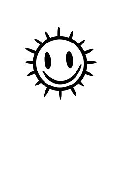 Tattoo template of a smiling sun design