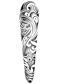 Tattoo template of a tribal design with swirling patterns