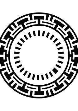 Tattoo template of a circular maze design.