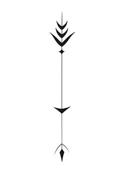 Tattoo template of a symmetrical arrow design