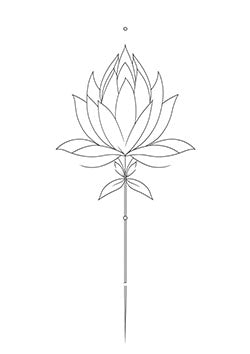 Tattoo template of a stylized lotus flower design