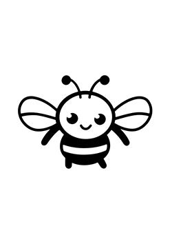 Tattoo template of a smiling cartoon bee