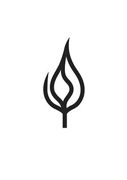 Tattoo template of a stylized abstract flame