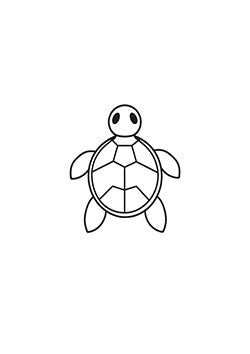 Tattoo template of a stylized turtle with an intricate shell design