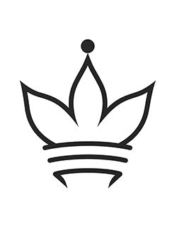 Tattoo template of a stylized lotus flower with crown elements