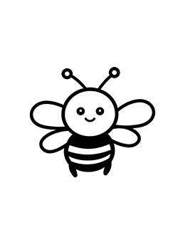 Tattoo template of a cheerful cartoon bumblebee