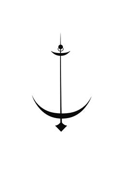 Tattoo template of a stylized anchor symbol representing stability and hope