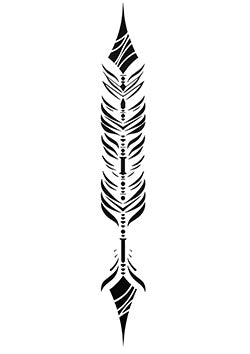 Tattoo template of a tribal leafy arrow design