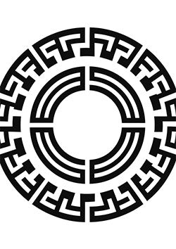 Tattoo template of a circular maze design