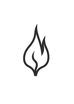 Tattoo template of a stylized abstract flame design