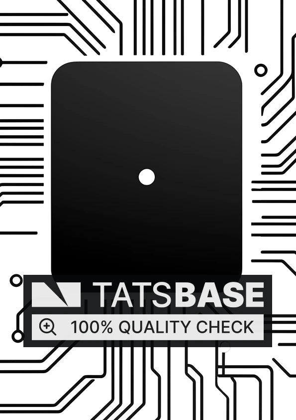 Tattoo template of a modern circuit board with radiating lines from a central black square