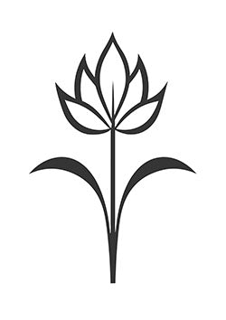 Tattoo template of a minimalist lotus flower in full bloom, symbolizing purity and spiritual enlightenment.