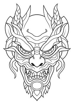 Tattoo template of a stylized intricate dragon design