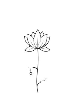 Tattoo template of a lotus flower with detailed petals