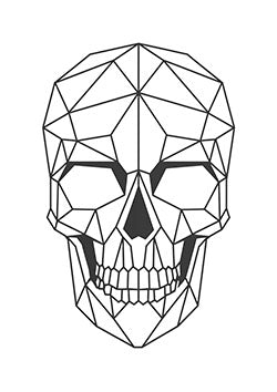 Tattoo template of a geometric skull design