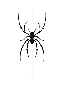 Tattoo template of a striking black spider design