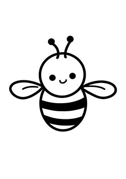 Tattoo template of a stylized bumblebee with a smile