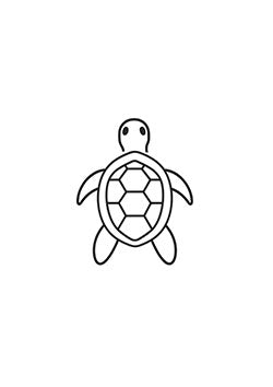 Tattoo template of a geometric patterned turtle