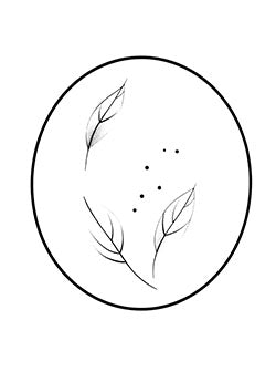 Tattoo template of elegant leaves within a circle