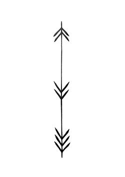 Tattoo template of a minimalist arrow design