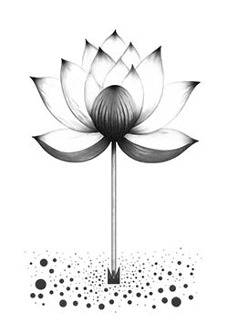 Tattoo template of a lotus flower with an arrow