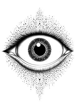 Tattoo template of a detailed eye with splash effects