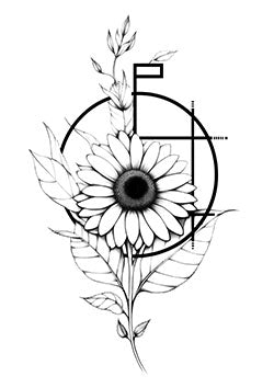 Tattoo template of a geometric flower design