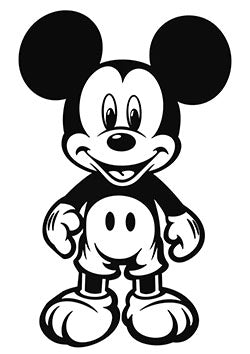 Tattoo template of a cheerful classic cartoon mouse