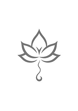 Tattoo template of a minimalist lotus flower with flowing lines