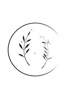 Tattoo template of a circular botanical design.