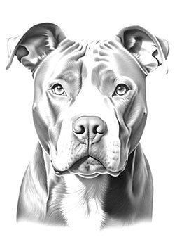 Tattoo template of a detailed dog with expressive eyes