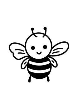 Tattoo template of a cartoon bee with a friendly smile