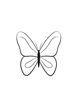 Tattoo template of a butterfly with intricate wings symbolizing freedom and transformation