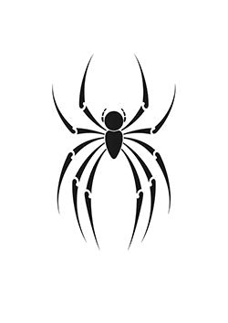 Tattoo template of a stylized spider design