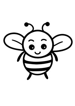 Tattoo template of a smiling cartoon bumblebee